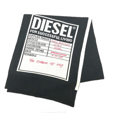 ディーゼル DIESEL XX78XX ロゴ アパレル マフラー ストール 防寒具 ファッション小物 スカーフ マフラー アクリル ブラック