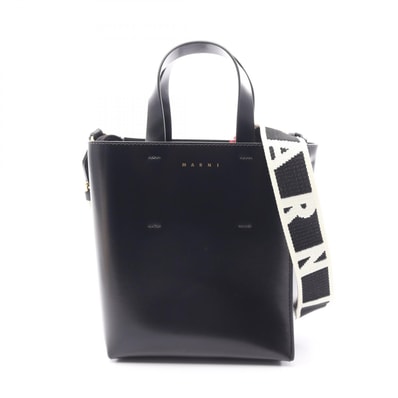 マルニ MARNI MUSEO MINI 2WAY ハンドバッグ バッグ レザー レディース ブラック系 SHMP0039U100N99 【中古】