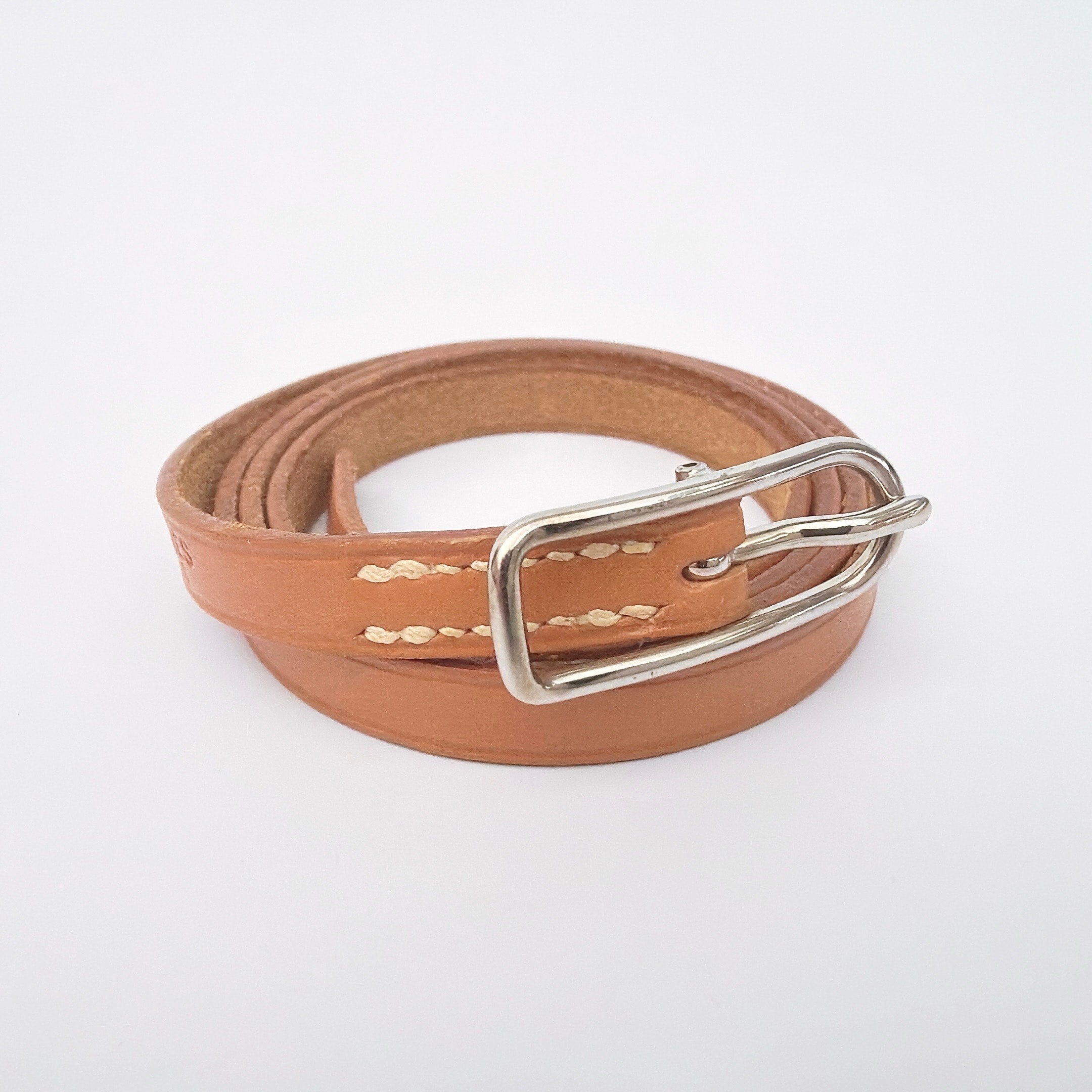 HERMES エルメス アピ1 レザー 本革 ブレスレット ブラウン □E刻印 レディース メンズ アクセサリー