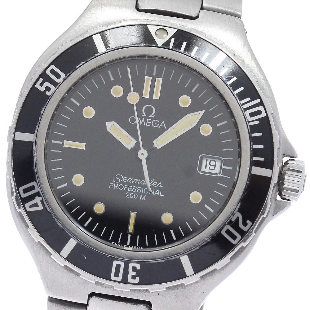 ★保 オメガ シーマスター200m デイト  クォーツ メンズ 【中古】