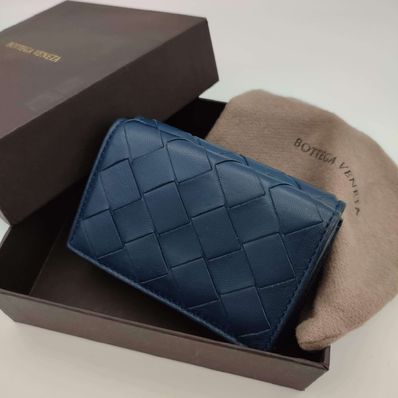 【超美品】ボッテガヴェネタ 財布 マキシイントレチャート ネイビー 635561
