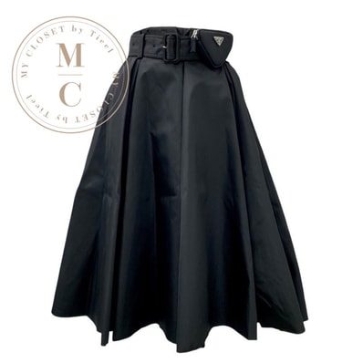 プラダ PRADA ボトムス ポリエステル ブラック 黒 スカート ベルト ポーチ RE NYLON