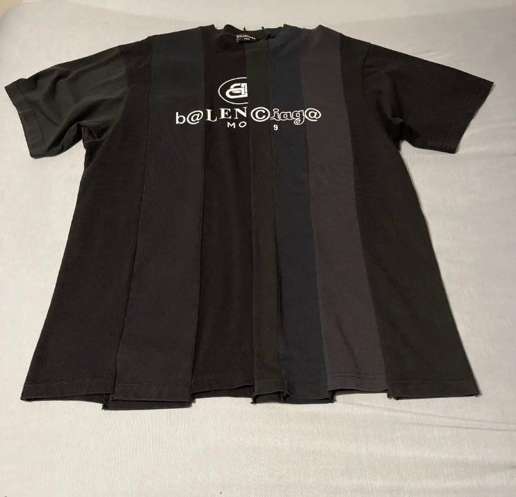 BALENCIAGA Reconstructed Logo T-Shirt Aoyama Exclusive "Black"