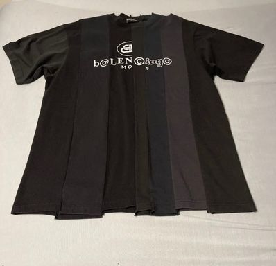 BALENCIAGA Reconstructed Logo T-Shirt Aoyama Exclusive "Black"