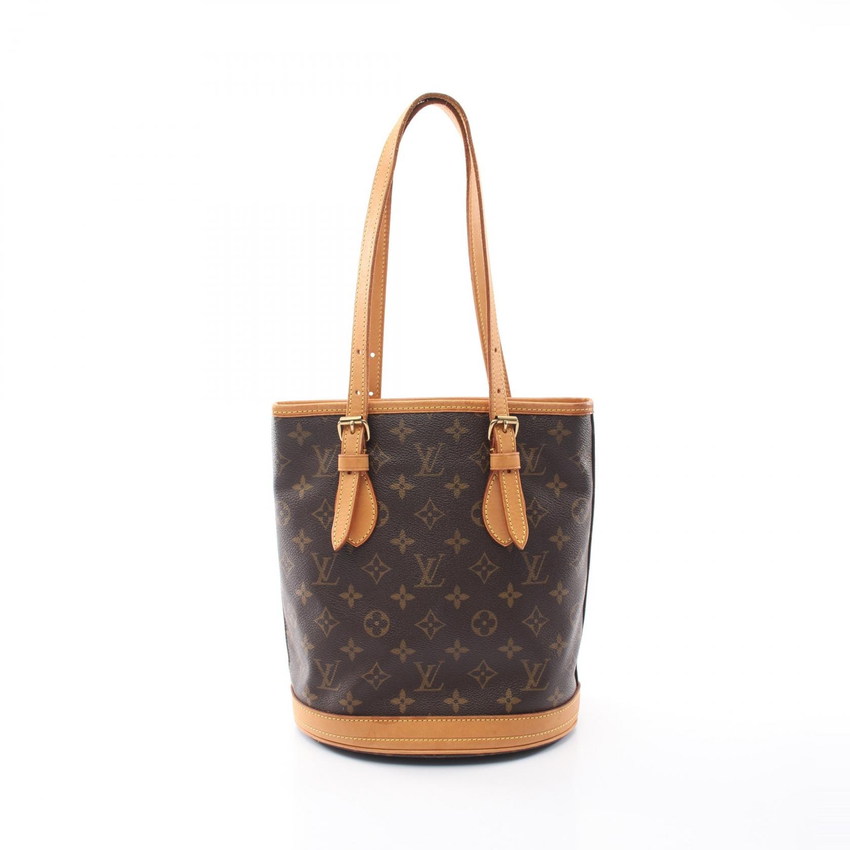 ルイ・ヴィトン LOUIS VUITTON バケットPM ハンドバッグ バッグ PVCコーティングキャンバス レザー モノグラム レディース ブラウン系 M42238 【中古】