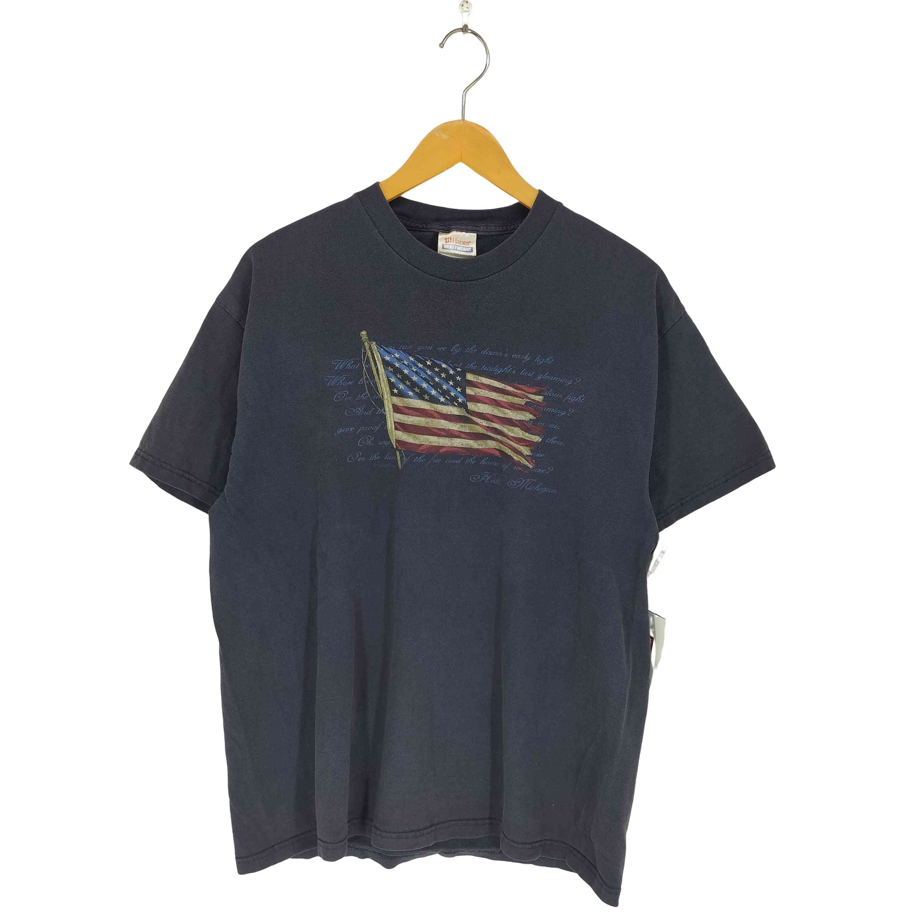 HANES 星条旗プリントTシャツ【1141567146561】