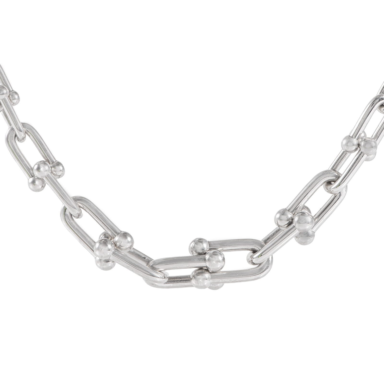 TIFFANY&Co. ティファニー ハードウェア グラジュエイテッド リンク ネックレス スターリングシルバー シルバー【中古】