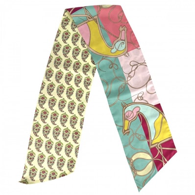 HERMES エルメス スカーフ マキシツイリー COUP DE FOUET AU BLOC 鞭 ファッションアイテム MAXI Twilly ブロック シルク マルチカラー レディース【中古品】