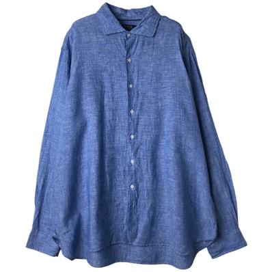 古着 ラルフローレン Ralph Lauren POLO RALPH LAUREN ポニー無し 長袖 リネンシャツ メンズXXL相当/eaa458329