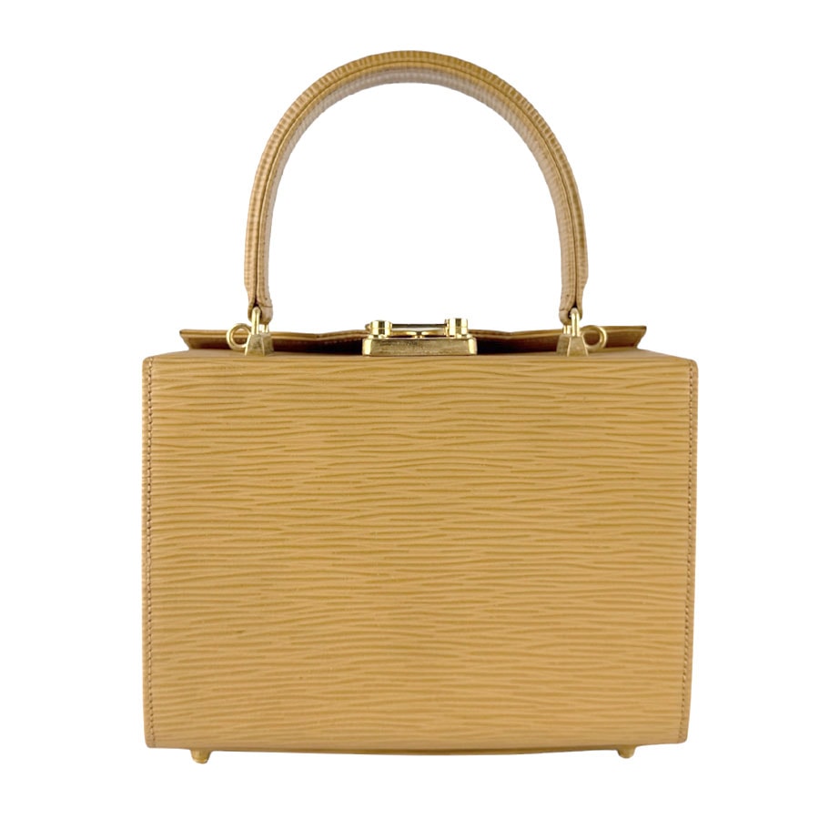 フェンディ FENDI ハンドバッグ レザー ベージュ ゴールド レディース【中古】 z9906