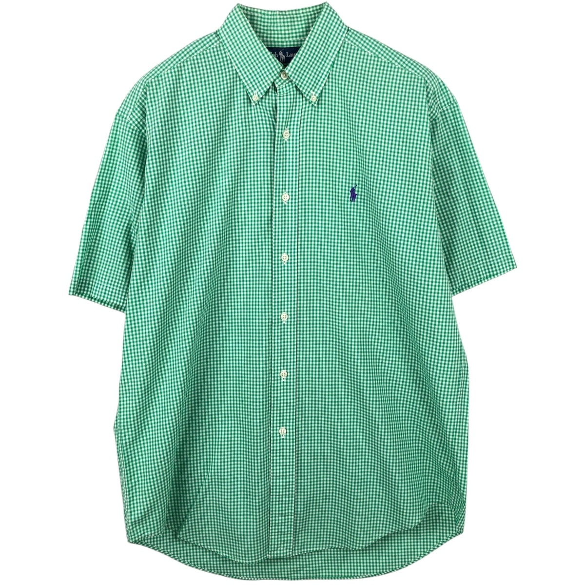古着 ラルフローレン Ralph Lauren BLAKE ギンガムチェック 半袖 ボタンダウン チェックシャツ メンズM相当/eaa652254