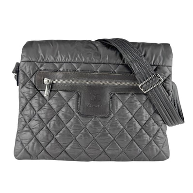 シャネル CHANEL ショルダーバッグ コココクーン ナイロン グレー レディース【中古】 z9313