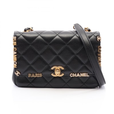 シャネル CHANEL ミニ フラップ バッグ マトラッセ ショルダーバッグ バッグ ラムスキン(羊革) レディース ブラック系 AS3731 【中古】