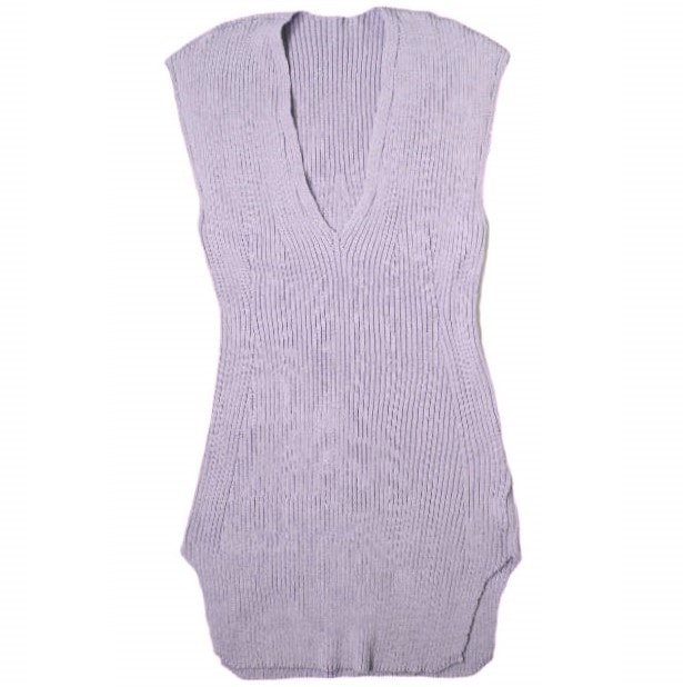 新品 Mame Kurogouchi マメクロゴウチ 22SS 日本製 Washable Linen Knitted Vest ウォッシャブルリネンニットベスト MM22SS-KN021 1 PURPLE ジレ 定価31,900円 ノースリーブ g19814