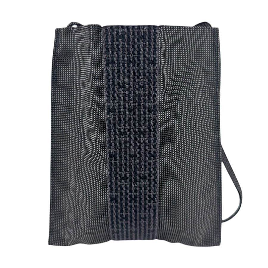 エルメス HERMES 斜め掛けショルダーバッグ エールライン ポシェット キャンバス ダークグレー ユニセックス【中古】 z9240