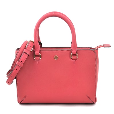 トリーバーチ Tory Burch ハンドバッグ ショルダーバッグ レザー ピンク レディース【中古】 h30956a