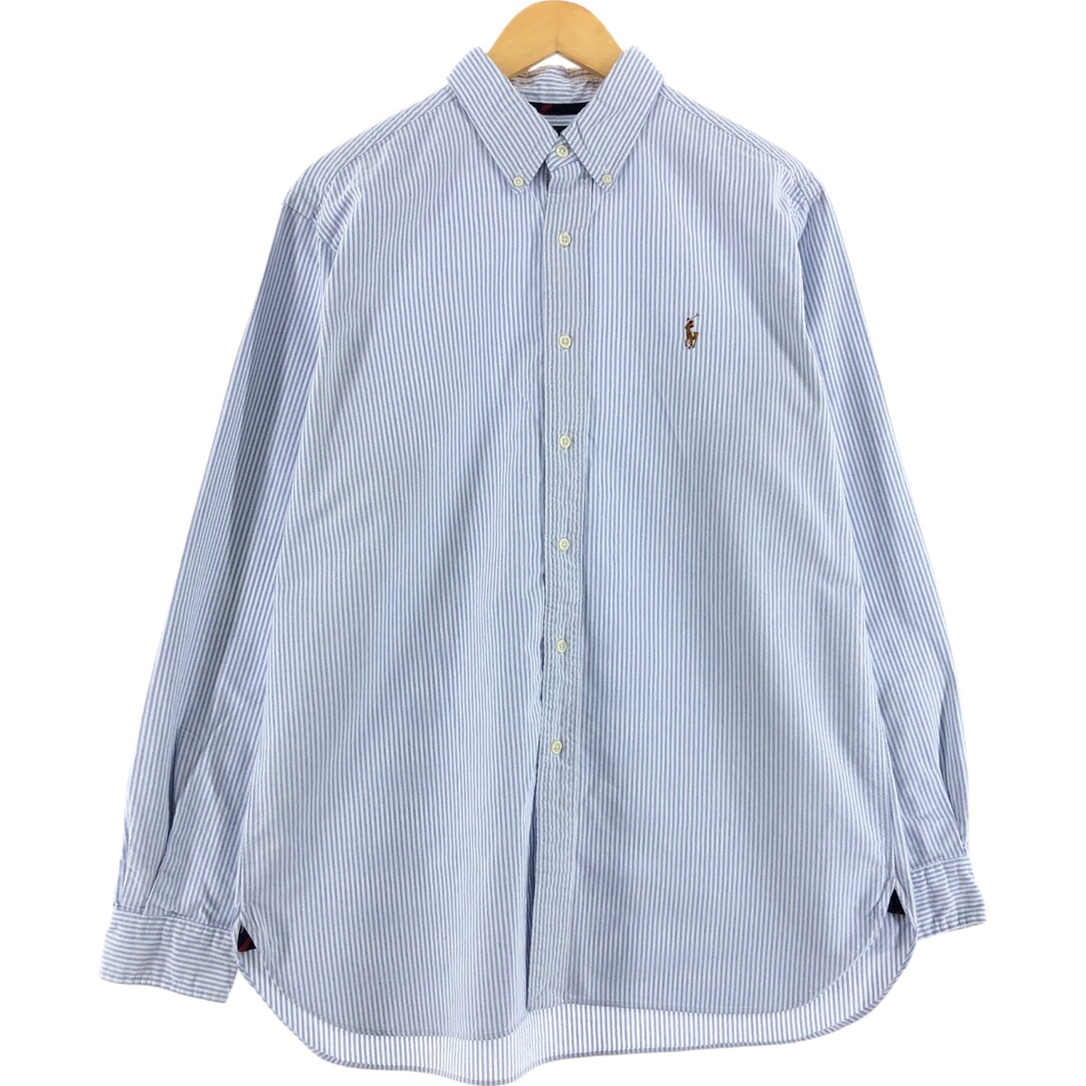 古着 ラルフローレン Ralph Lauren CLASSIC FIT 長袖 ボタンダウンストライプシャツ メンズL相当/eaa521590
