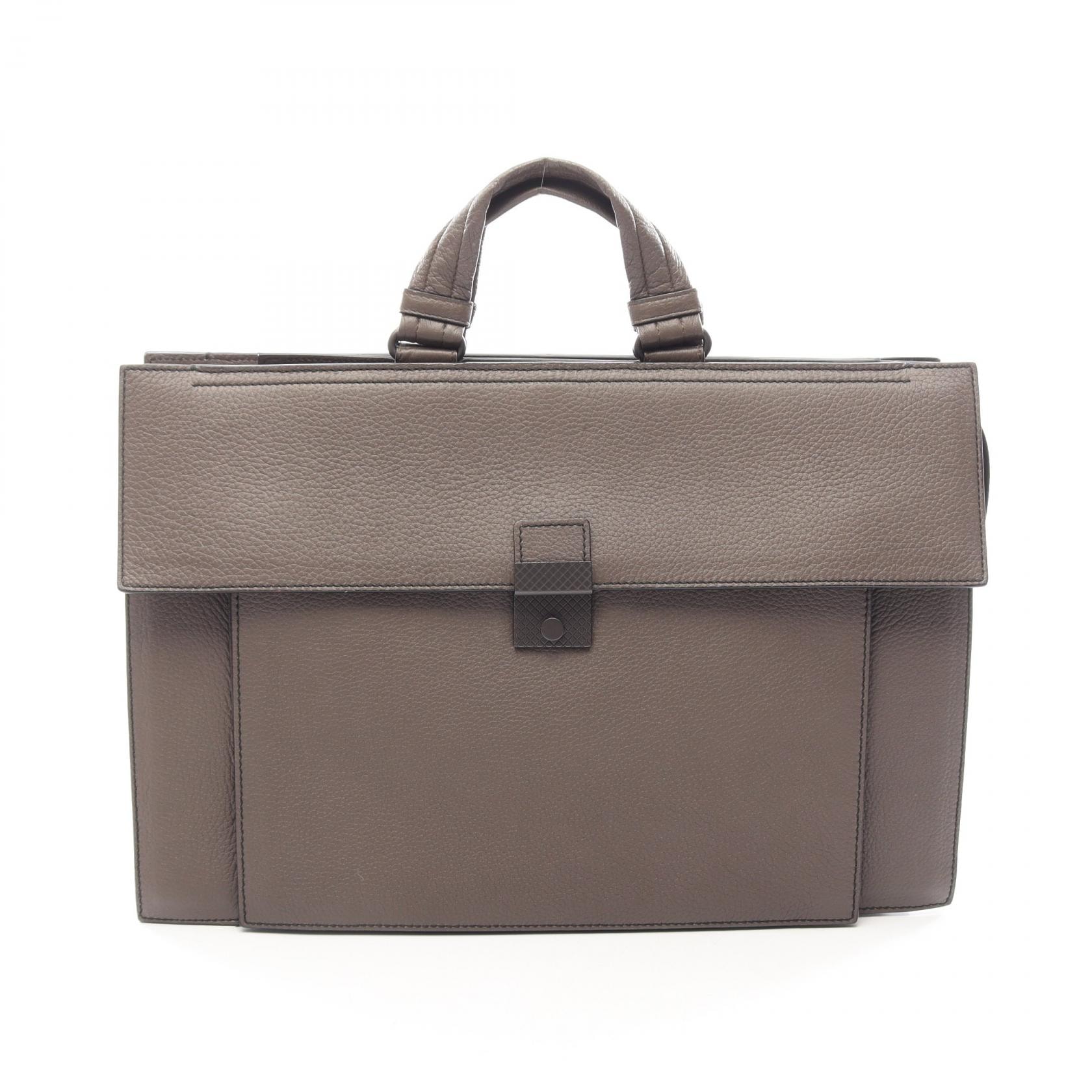 ボッテガヴェネタ BOTTEGA VENETA ブリーフケース バッグ レザー メンズ グレー系 【中古】