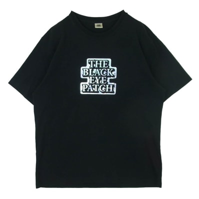 BlackEyePatch ブラックアイパッチ ホログラム センターロゴ プリント Tシャツ 半袖 カットソー ブラック系 L【中古】
