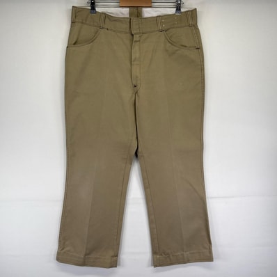古着 70's/70年代 ヴィンテージ ディッキーズ Dickies パンツ チビタグ チノパン 大きいサイズ ジップフライ W38L31 ベージュ系 メンズ
