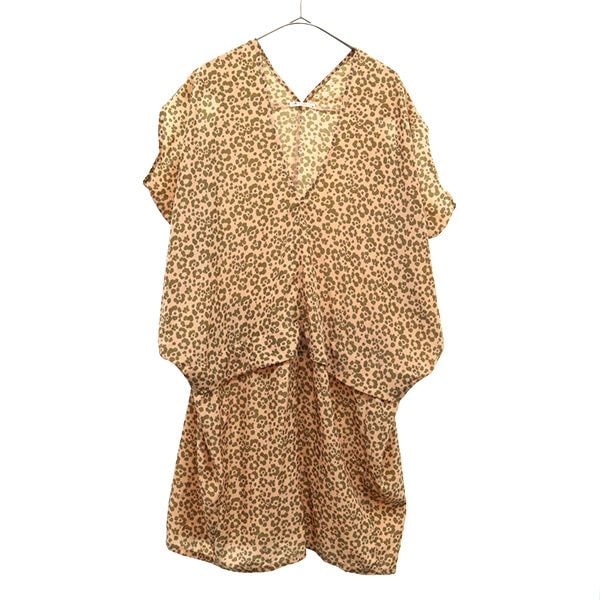 BEAMS HEART ビームスハート 総柄 半袖 ワンピース ピンク系