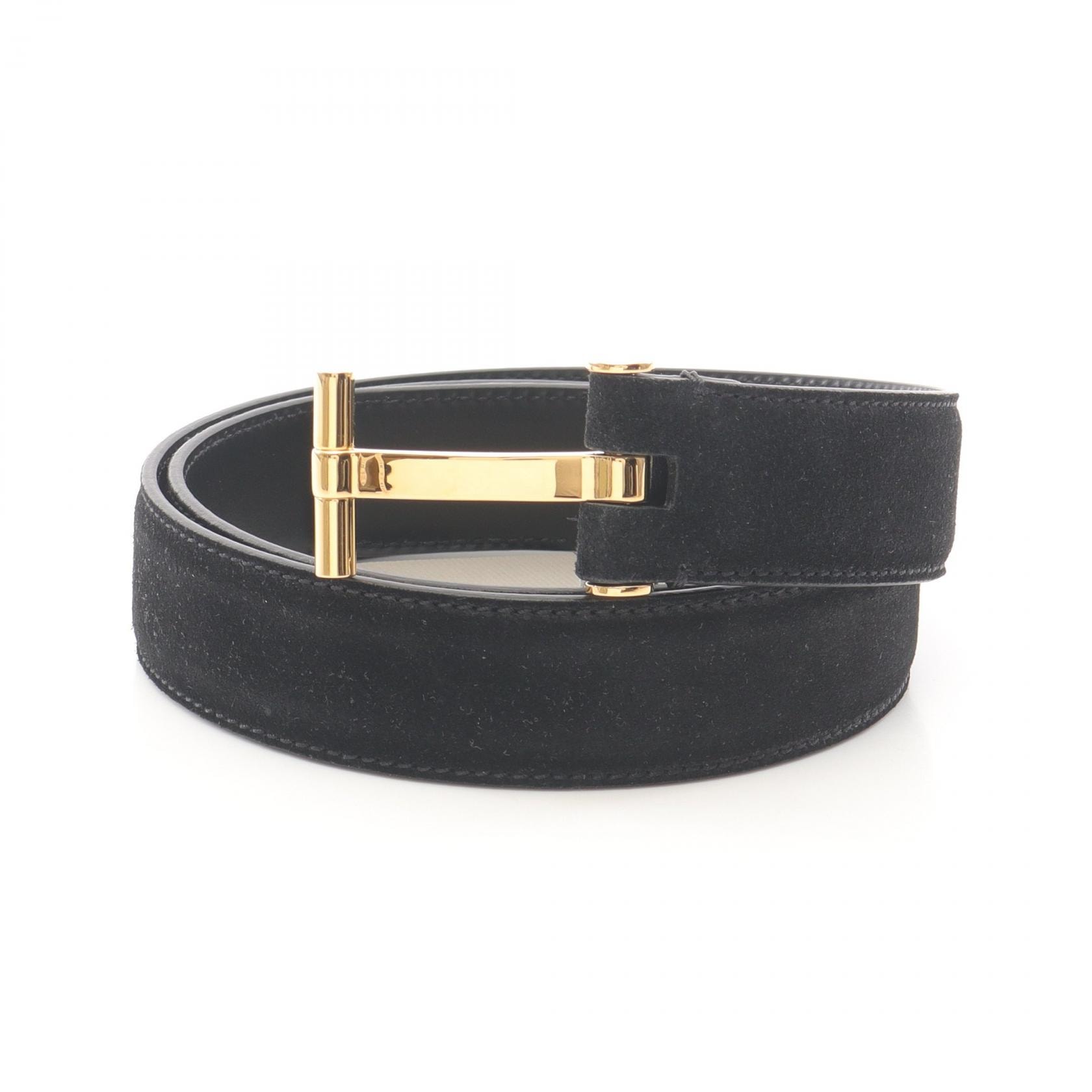トムフォード TOM FORD Tロゴ ベルト 衣料品 スウェード レザー メンズ ブラック系 TB131LCL484G1N00185 【中古】