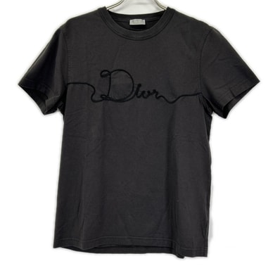 ディオール 613J668A0677 ディオールリボン ブラック クルーネックTシャツ L