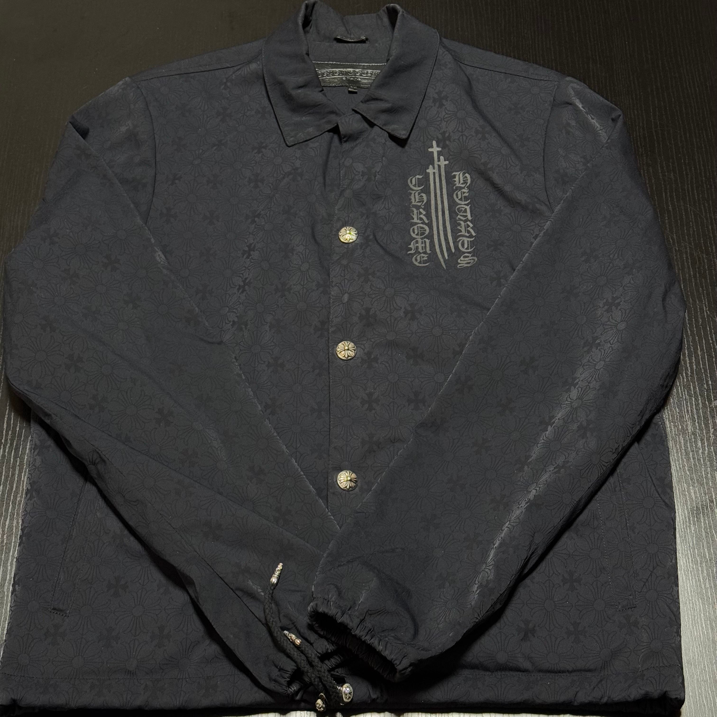 Chrome Hearts RIGGINS FBRC English Print Nylon Coach Jacket "Black"