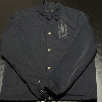 Chrome Hearts RIGGINS FBRC English Print Nylon Coach Jacket "Black"