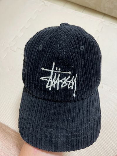 Stussy CORDUROY BIG LOGO LOW PRO CAP "Black"