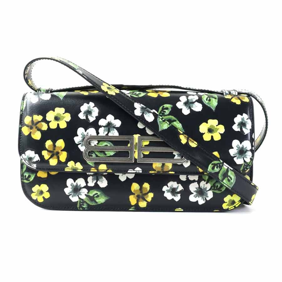 バレンシアガ BALENCIAGA ショルダーバッグ ゴシップ レザー ブラック/マルチカラー レディース 674693【中古】 90273k