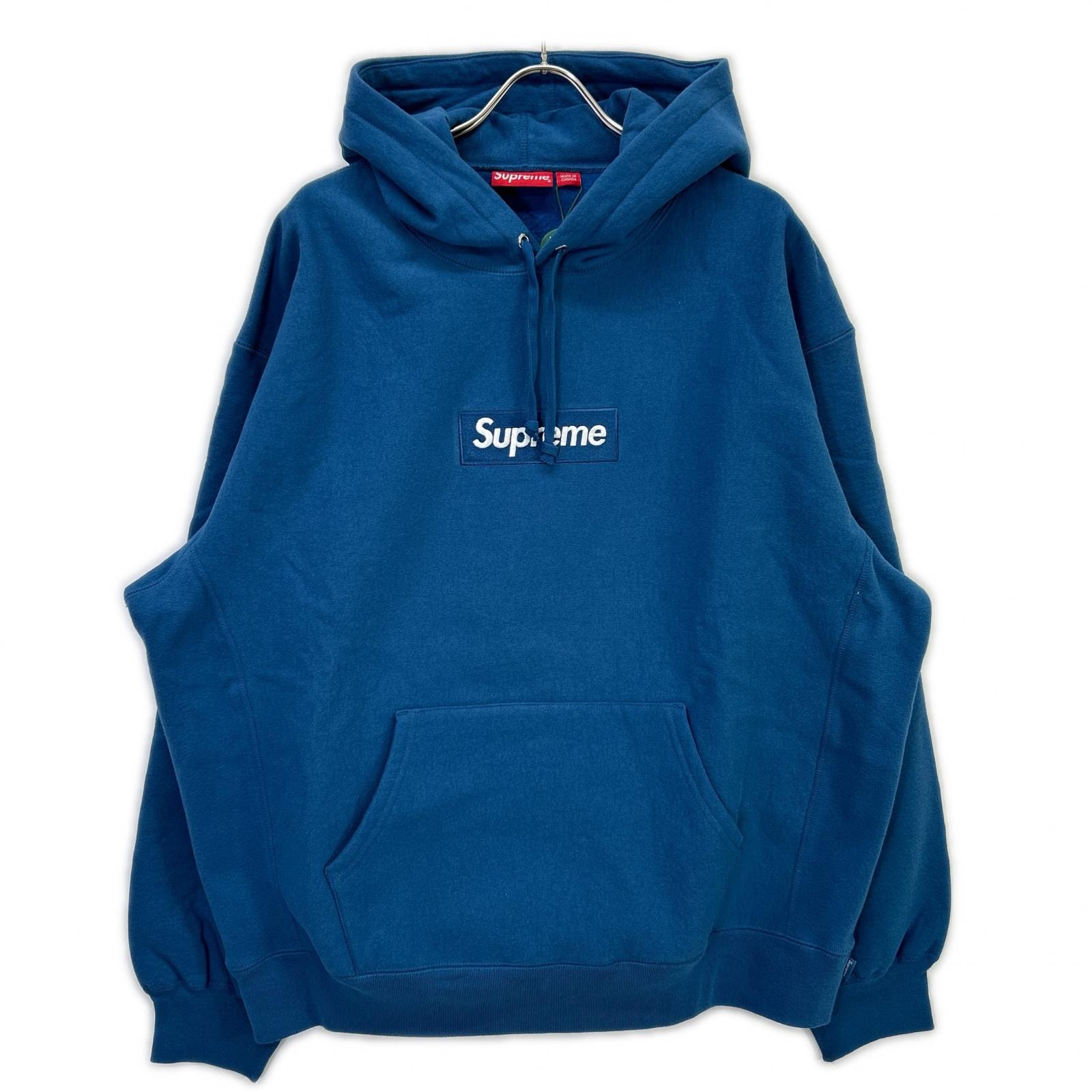 シュプリーム 23AW ブルー Box Logo Hooded Sweatshirt ボックスロゴパーカー XL
