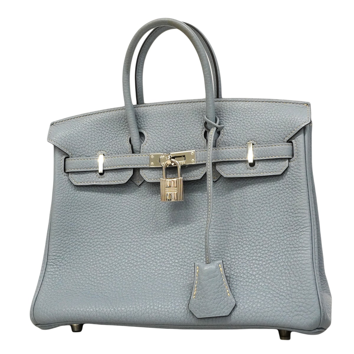 【6ee6258】エルメス ハンドバッグ バーキン25 トゴ ブルーラン シルバー金具 □Q刻印【中古】レディース
