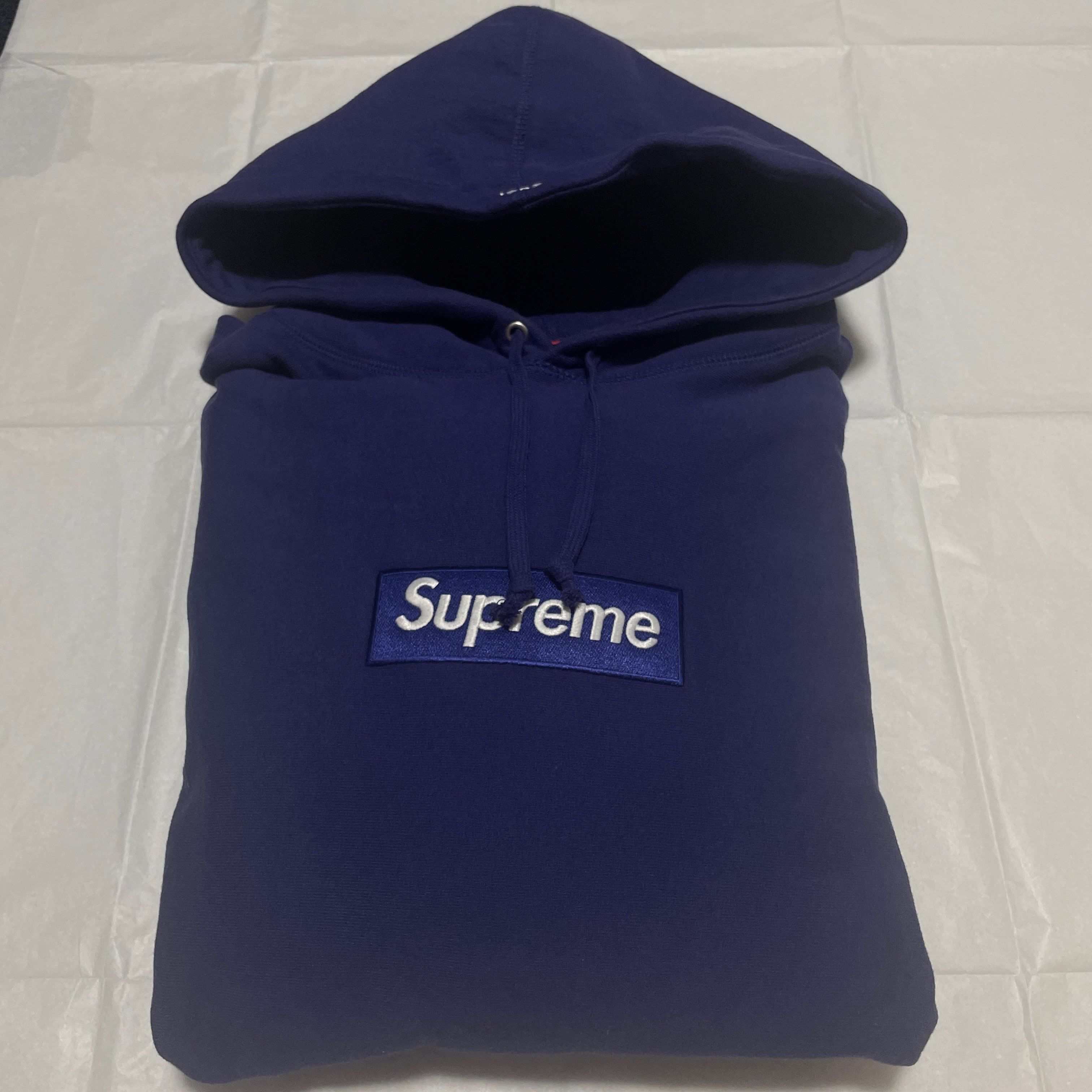 Supreme Box Logo Hooded Sweatshirt "Washed Navy" (21FW)