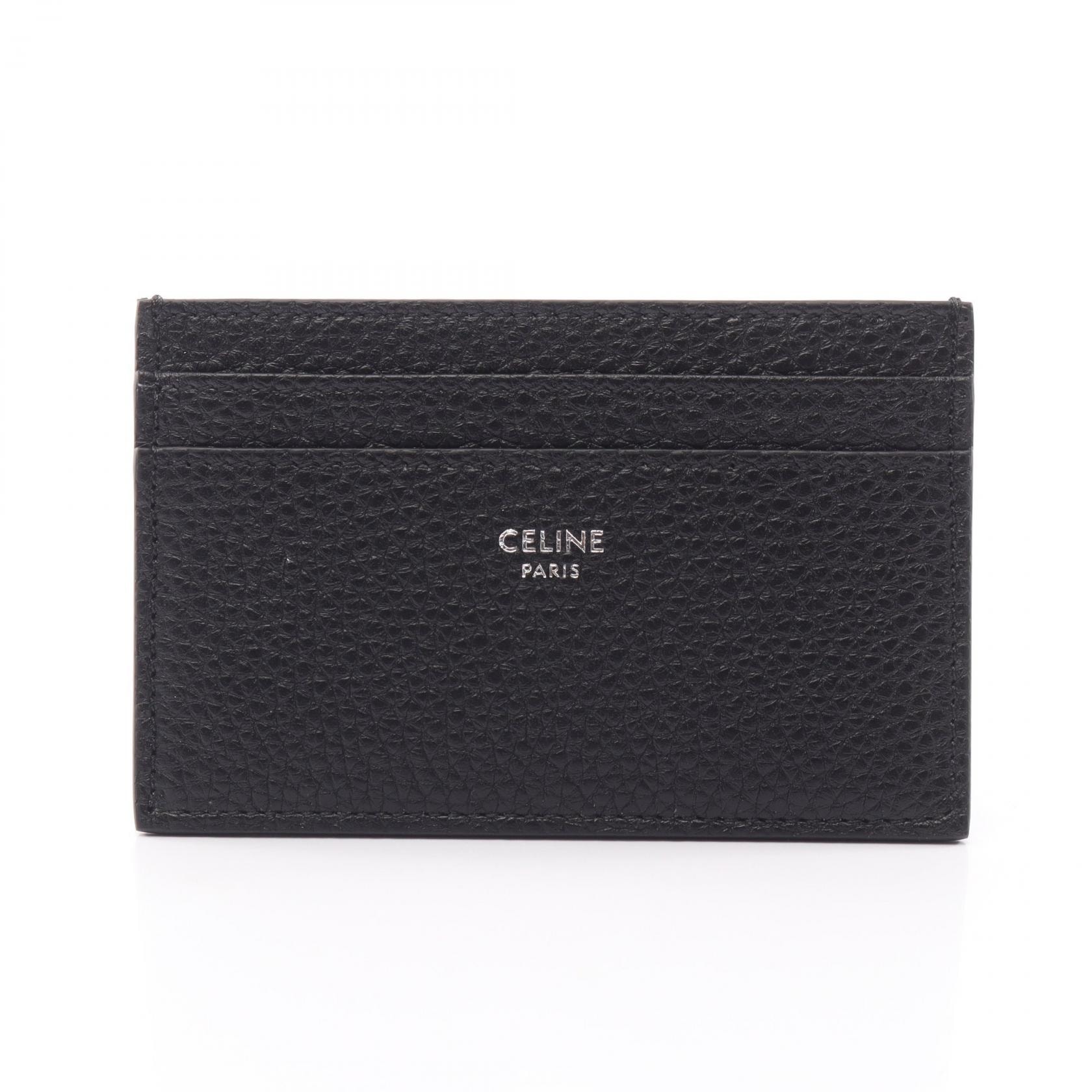 セリーヌ CELINE ミディアム カードホルダー カードケース アクセサリー レザー メンズ ブラック系 10N763GTH38SI 【新品】