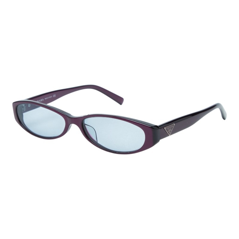 プラダ 三角ロゴプレート サングラス 53 15 140 VPR20M パープル ブルー プラスチック レディース PRADA 【中古】