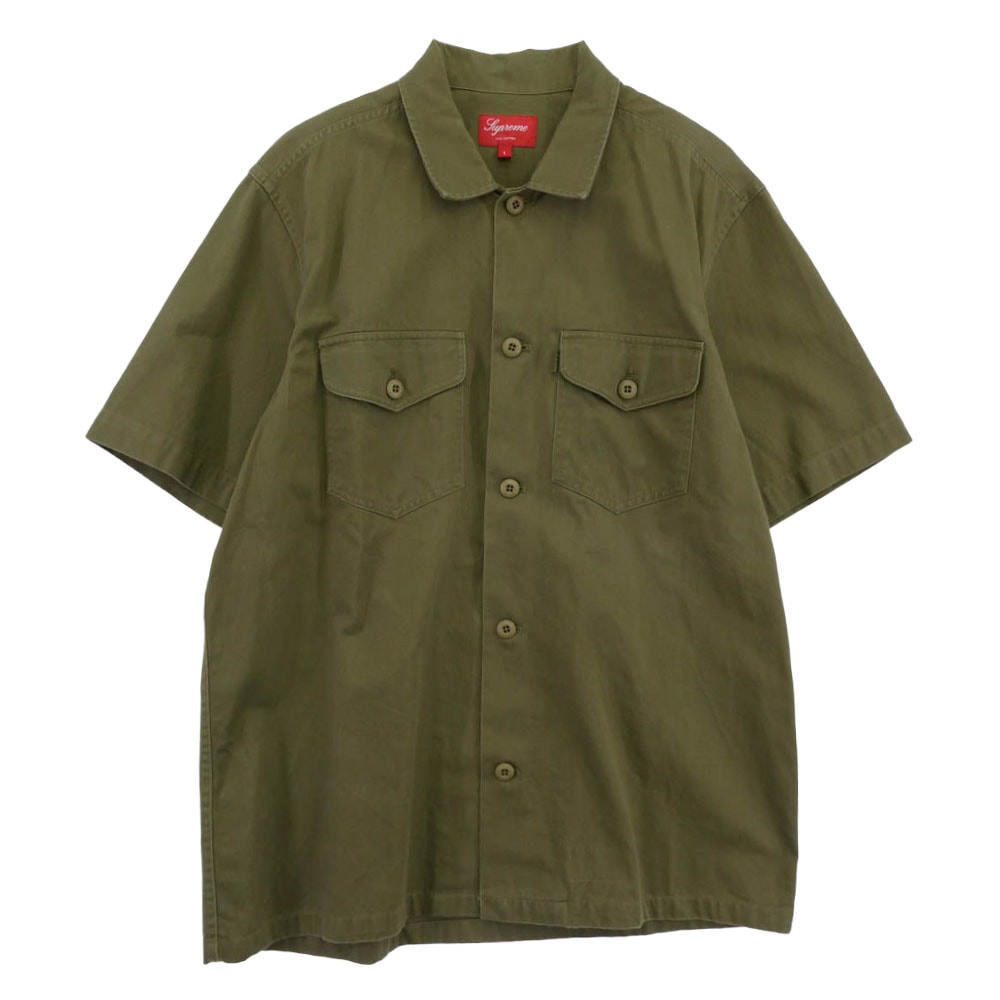 Supreme シュプリーム 半袖シャツ 13SS Military Nam Shirt ミリタリー ナム 半袖 シャツ カーキ系 L【中古】