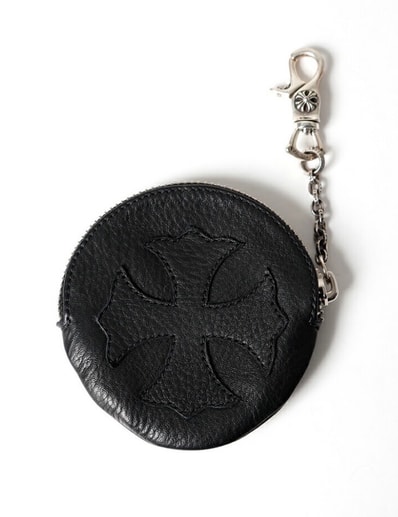 CHROME HEARTS CROSS PATCH CLIP CHAIN ROUND WALLET