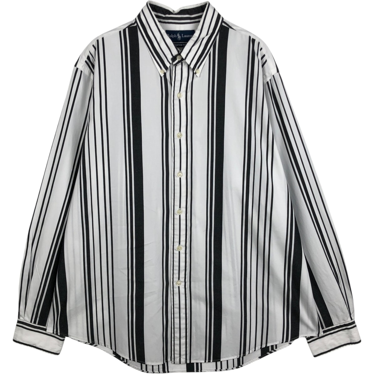古着 ラルフローレン Ralph Lauren CUSTOM FIT チェック柄 長袖 ボタンダウンストライプシャツ メンズXL相当/eaa650106