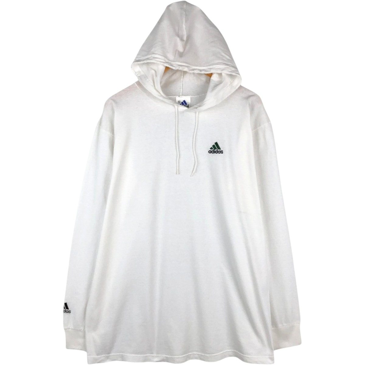古着 90~00年代 アディダス adidas フード付き ロングTシャツ ロンT USA製 メンズXL相当 ヴィンテージ/eaa667971