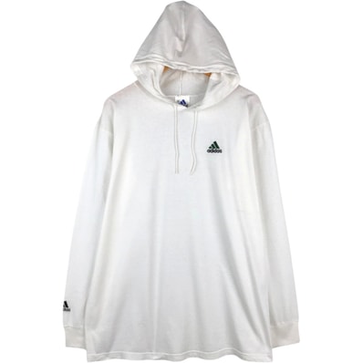 古着 90~00年代 アディダス adidas フード付き ロングTシャツ ロンT USA製 メンズXL相当 ヴィンテージ/eaa667971