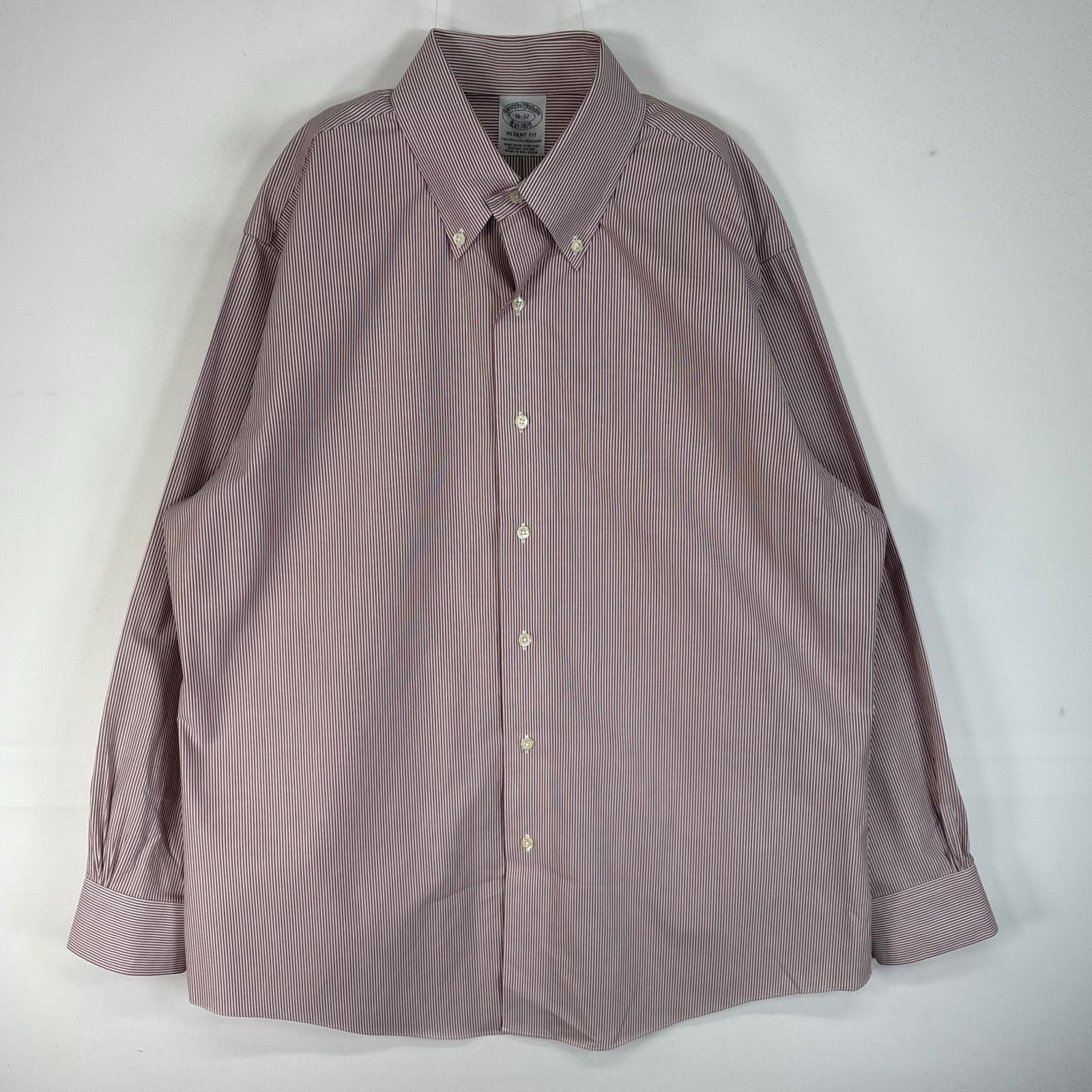 古着 ブルックスブラザーズ Brooks Brothers 長袖シャツ ストライプ ボタンダウン REGENT L  レッド系 ストライプ メンズ
