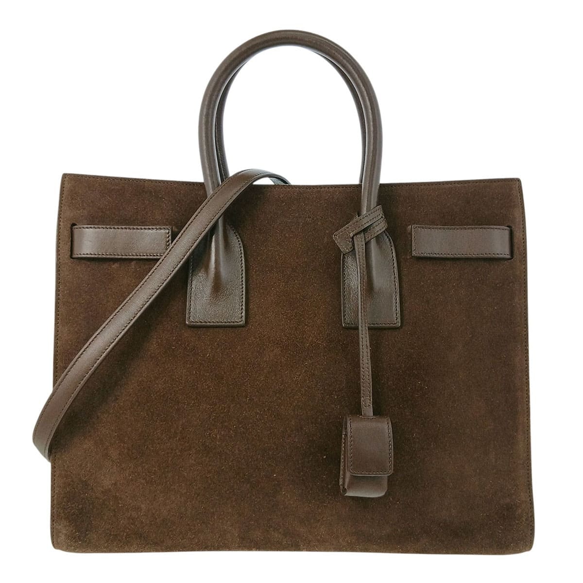 SAINT LAURENT PARIS サンローランパリ サック ド ジュール ハンドバッグ 355153 ベロア ブラウン  レディース【中古】