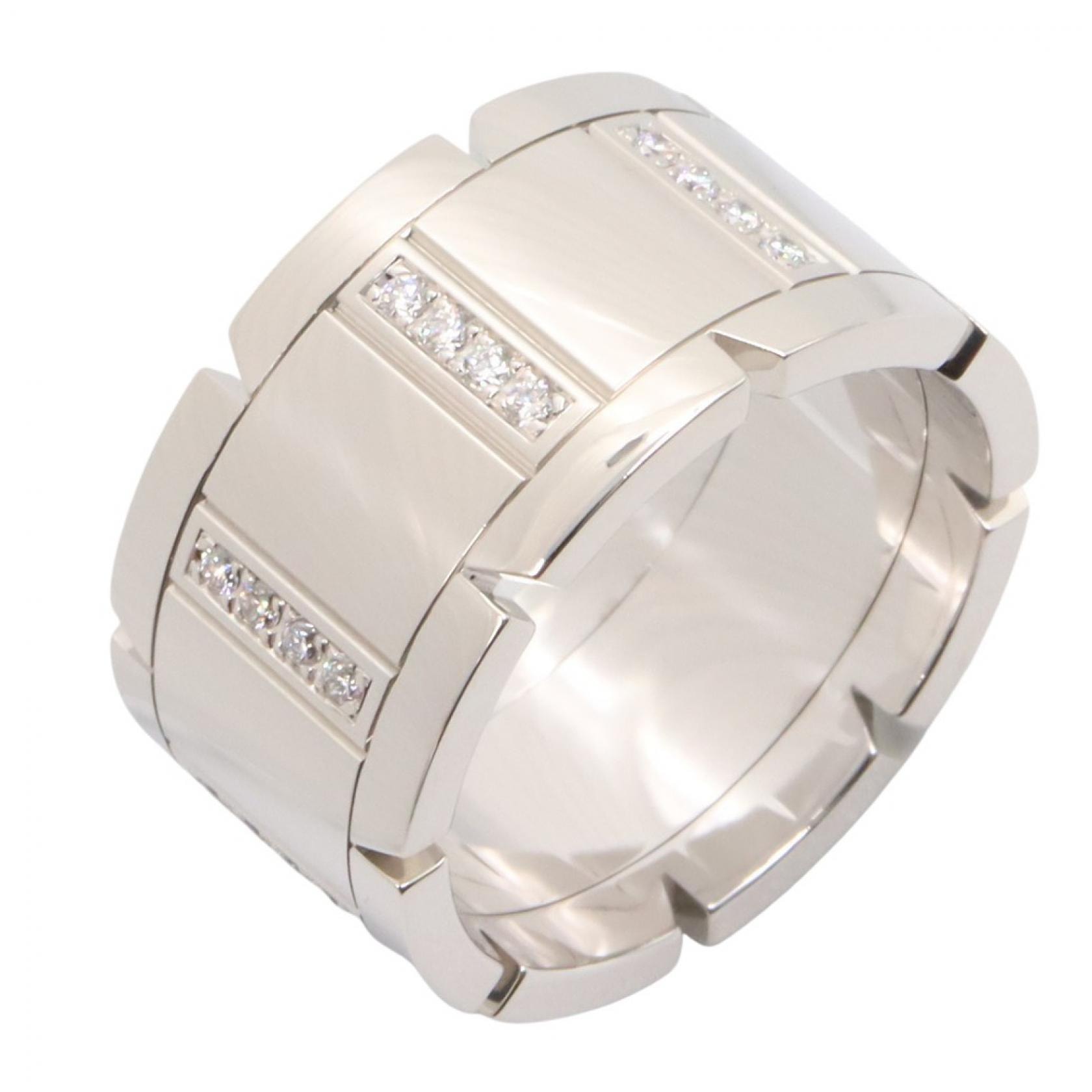 カルティエ CARTIER タンクフランセーズLM ダイヤ リング リング・指輪 ジュエリー K18WG(ホワイトゴールド) ダイヤモンド レディース シルバー系 / クリア系 【中古】