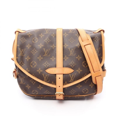 ルイ・ヴィトン LOUIS VUITTON ソミュール30 モノグラム ショルダーバッグ バッグ PVCコーティングキャンバス レザー モノグラム レディース ブラウン系 M42256 【中古】