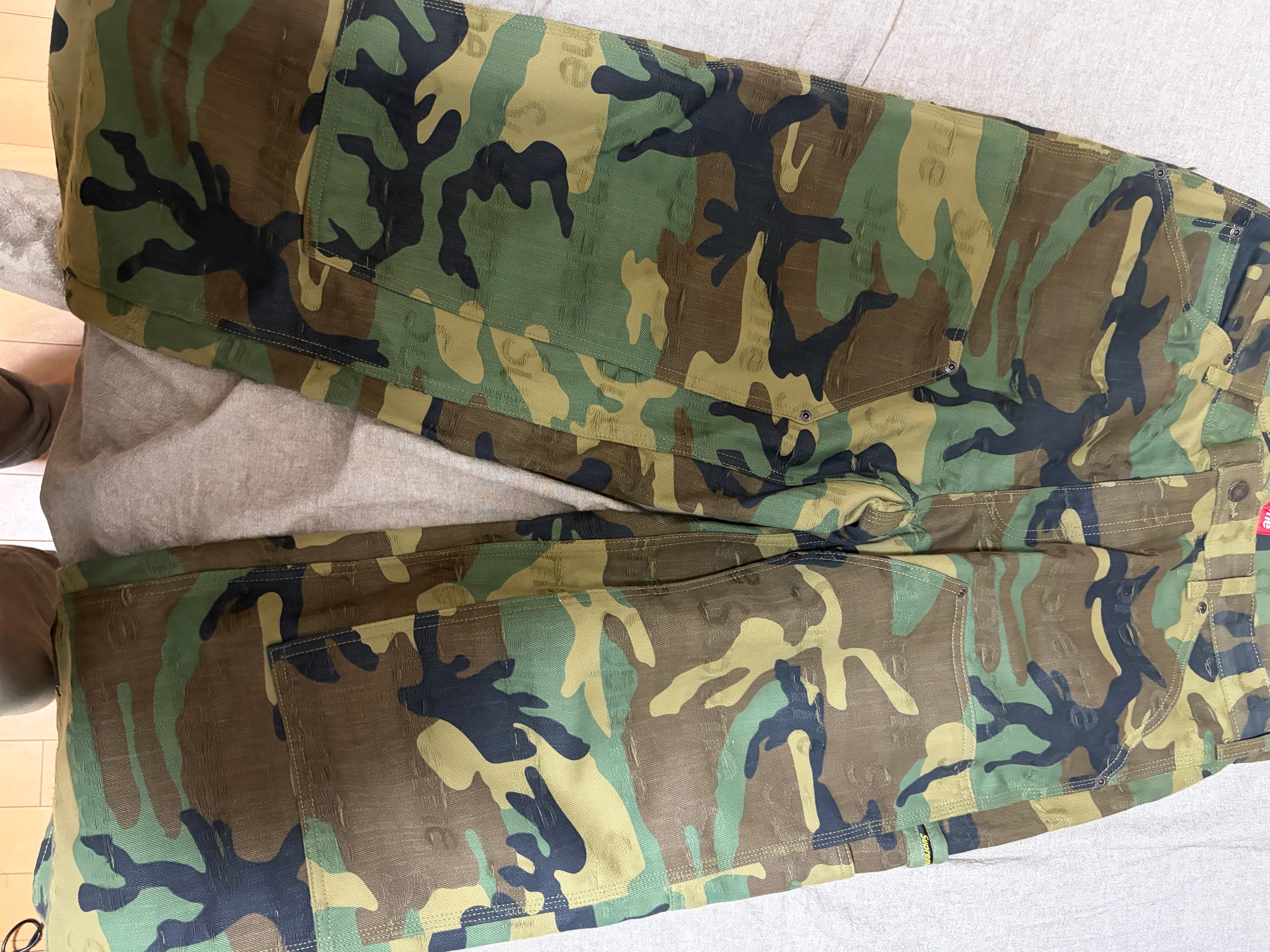 Supreme Jacquard Logos Double Knee Denim Painter Jean "Woodland Camo"