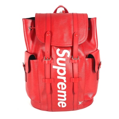 ルイヴィトン LOUIS VUITTON エピ クリストファーPM M53414 シュプリーム SUPREME コラボ 17AW バックパック カバン リュックサック エピレザー レッド 美品