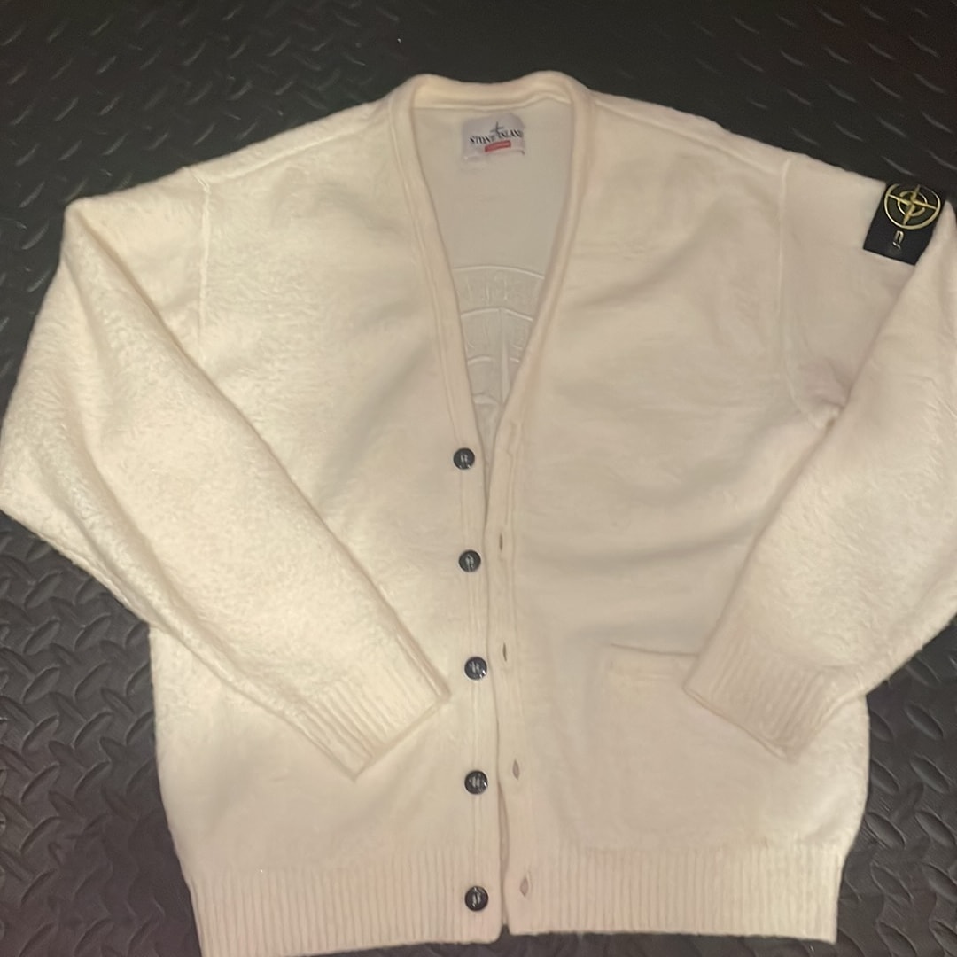 Supreme x Stone Island Boucle Cardigan "White"