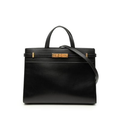 サンローラン マンハッタン ハンドバッグ ショルダーバッグ 2WAY 568702 ブラック レザー レディース SAINT LAURENT 【中古】