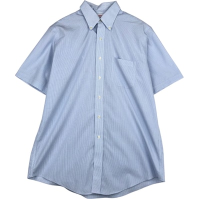 古着 ブルックスブラザーズ Brooks Brothers Est.1818 半袖 ボタンダウン チェックシャツ メンズL相当/eaa644929